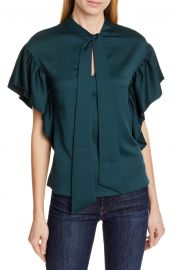 Ted Baker London Tie Neck Ruffle Sleeve Top   Nordstrom at Nordstrom